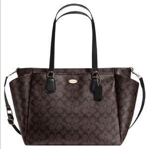 Coach Signature brown baby diaper bag